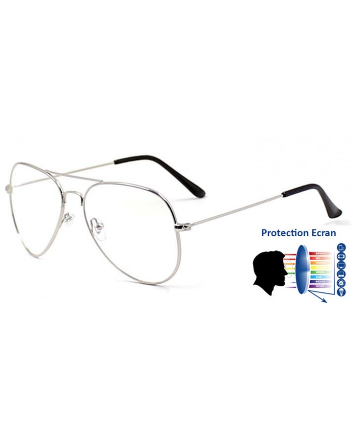 Baytion 2 lunettes anti lumi/ère bleue femme homme lunettes dordinateur r/étro rondes filtres de lumi/ère bleue appareils num/ériques avec cadre en m/étal protection 100/% UV sans ordonnance