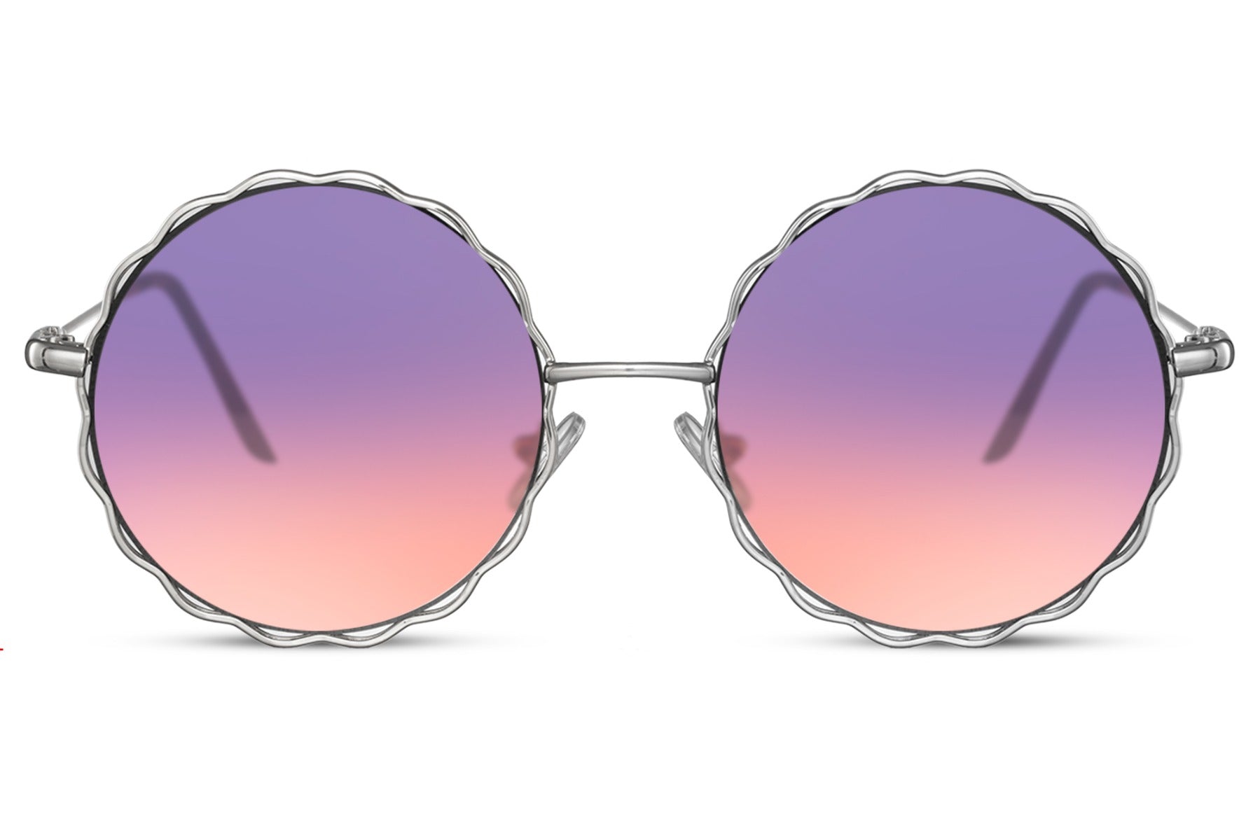 Lunettes rondes solaires violettes et oranges – Image 2