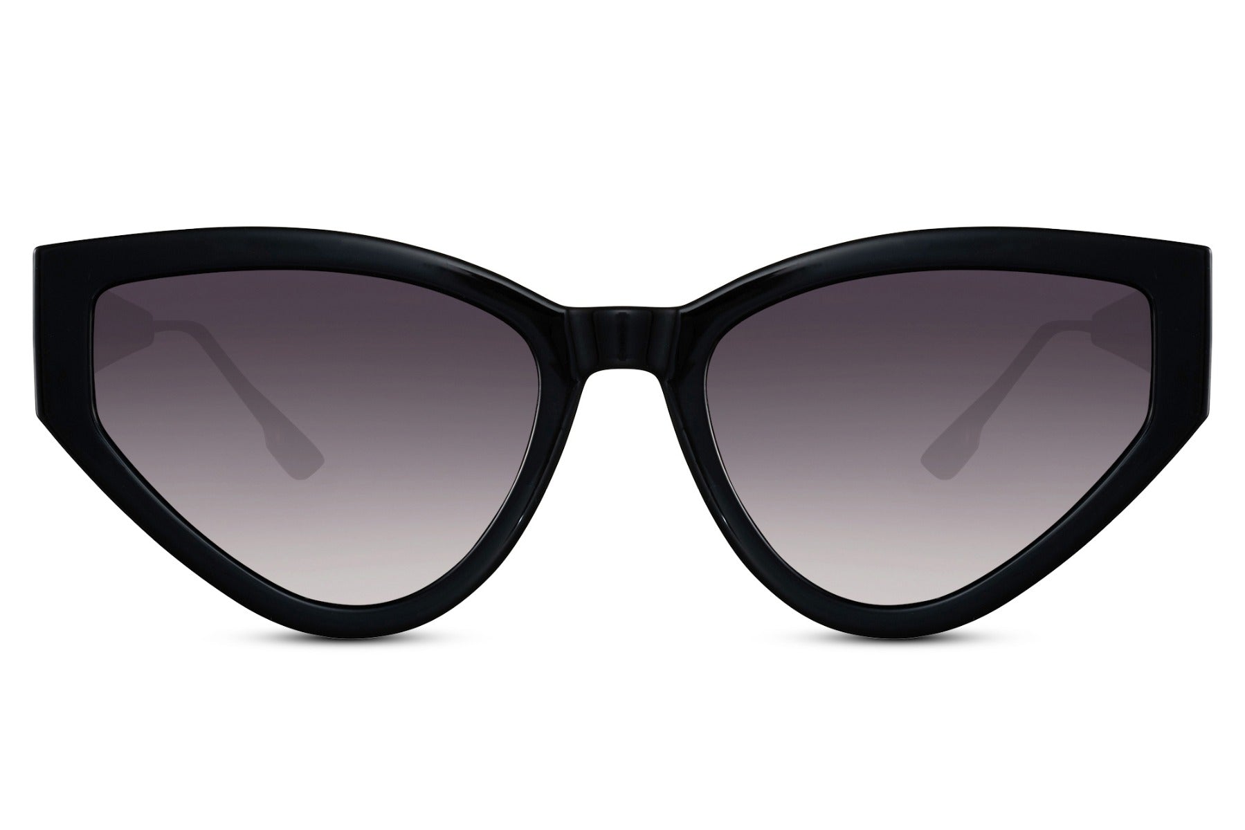 Lunettes Cat Eye solaires grand format noires – Image 2