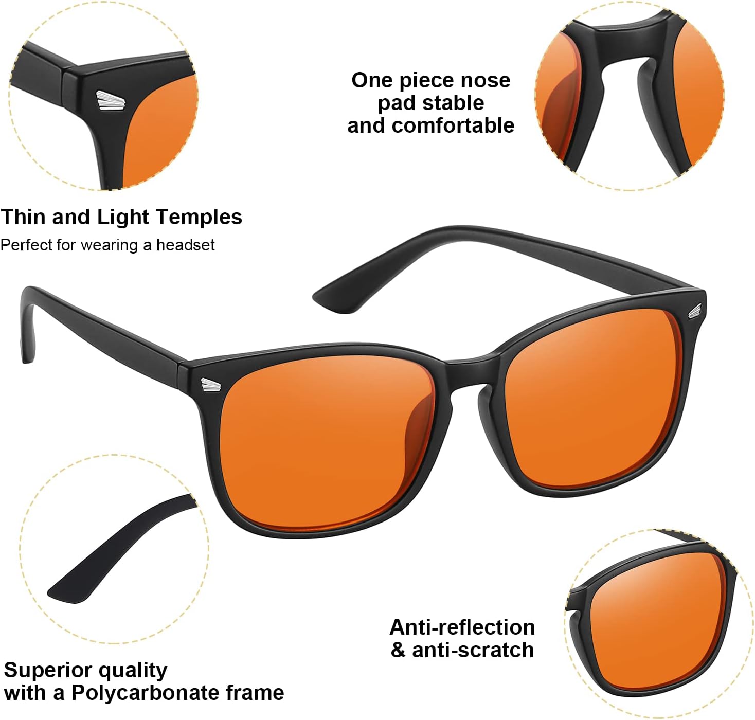 Lunettes anti lumière bleue Okany pour gaming - Protection UV400 et réduction de la fatigue oculaire – Image 3