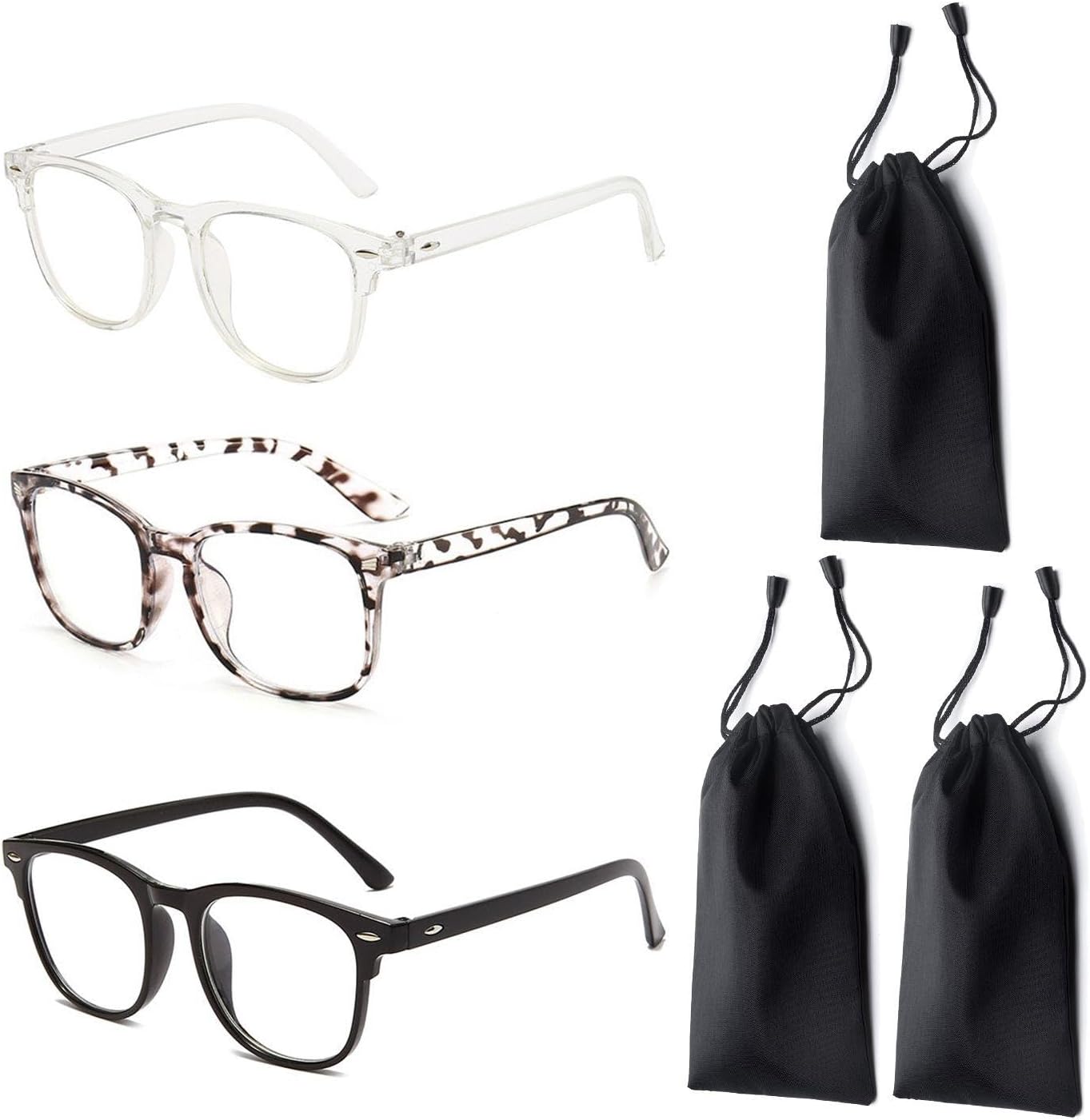 Lunettes anti lumière bleue pour enfants filles avec étuis - pack de 3
