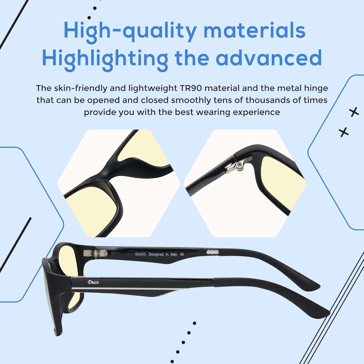 Lunettes anti lumière bleue DUCO pour gaming, antireflet et anti-scintillement – Image 7