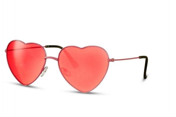 Lunettes forme de coeur vintage rouge