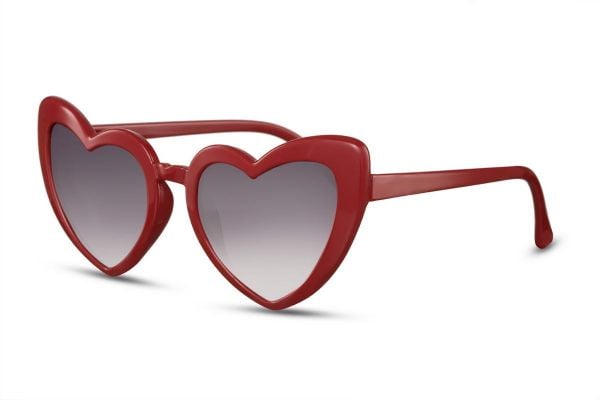 Lunettes forme de coeur écarlate