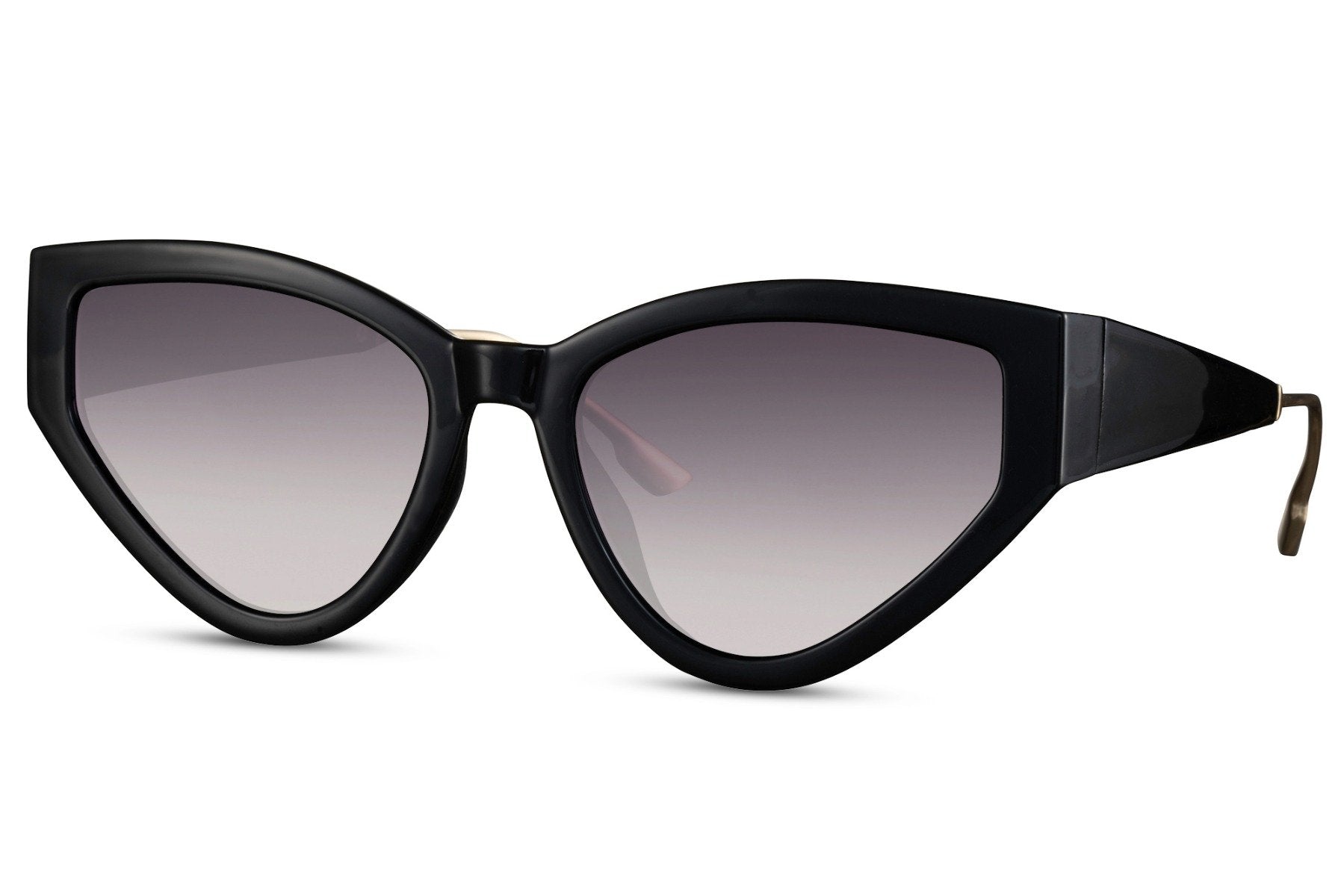 Lunettes Cat Eye solaires grand format noires