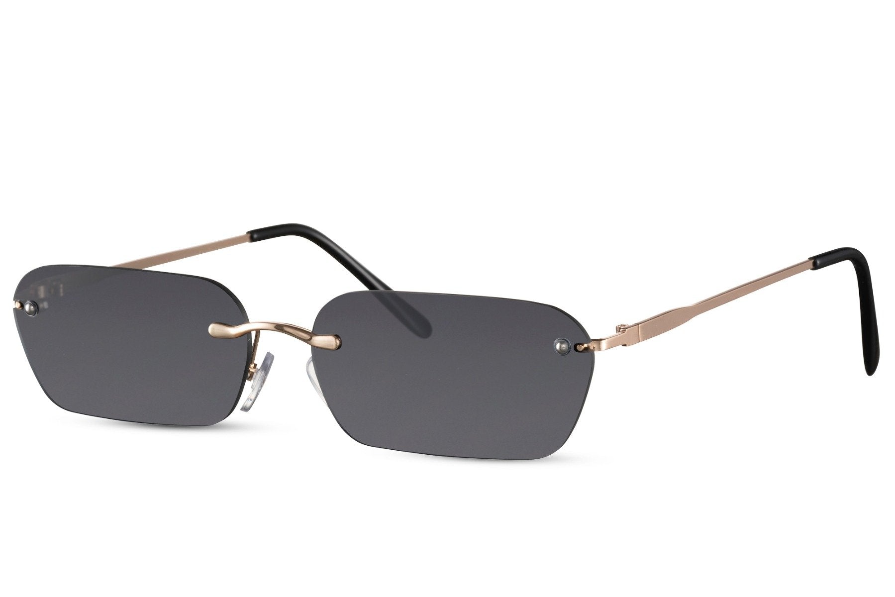 Lunettes de soleil rétro pas cher|Lunettes vintage claires rectangulaires et sans monture